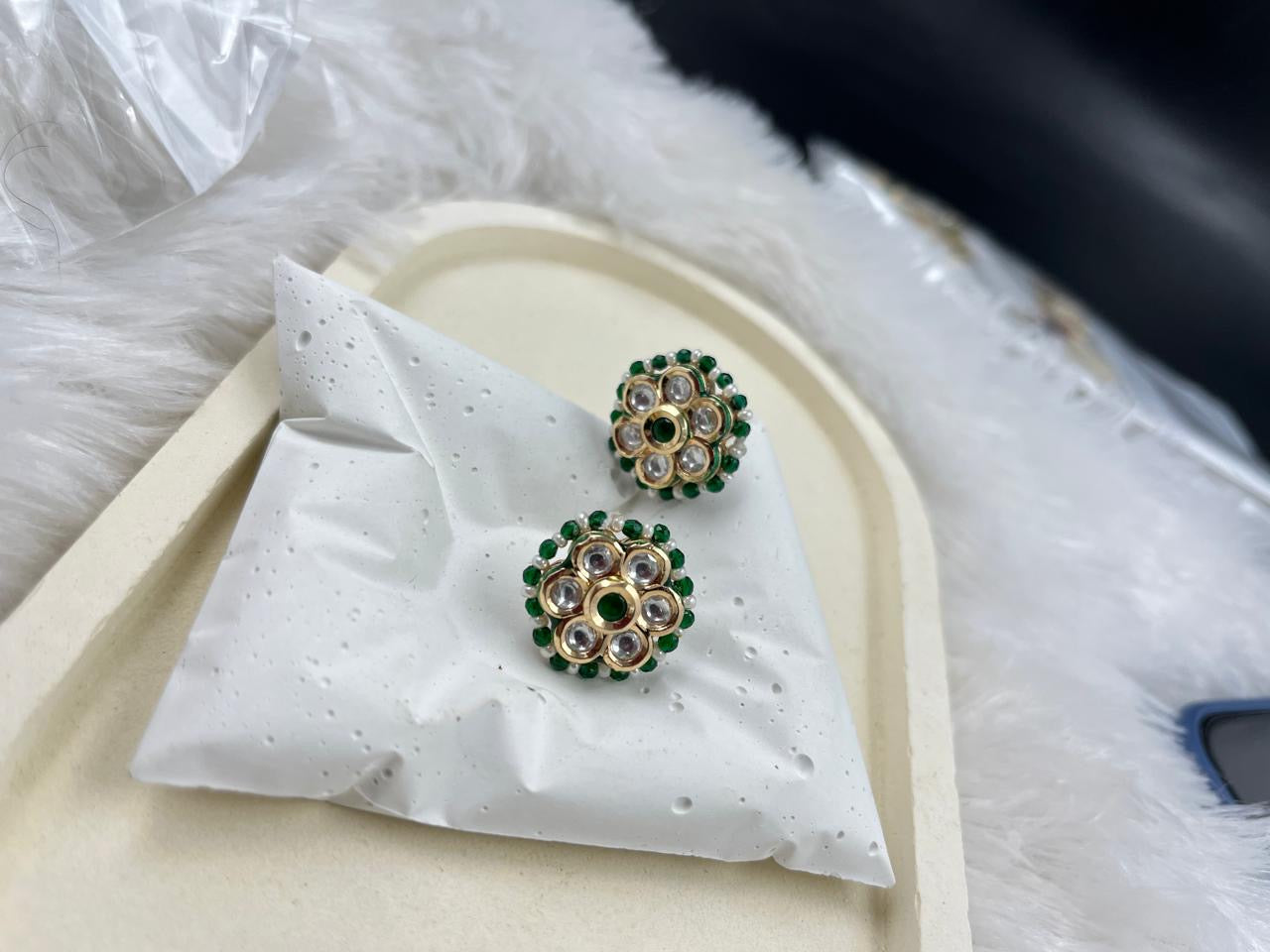 Beaded Kundan Flower Tops