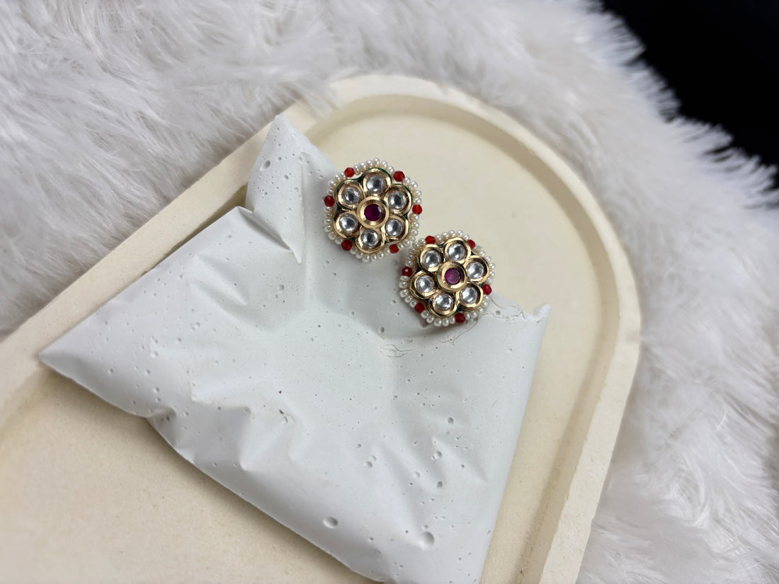 Beaded Kundan Flower-Shaped Tops