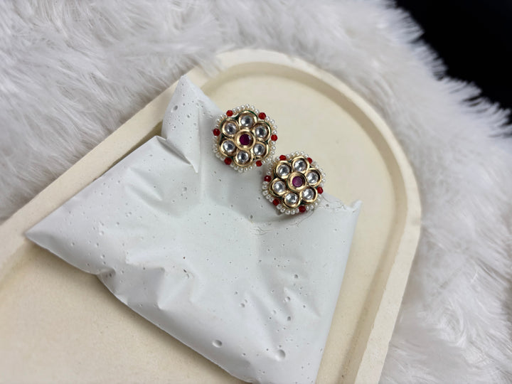 Beaded Kundan Flower-Shaped Tops