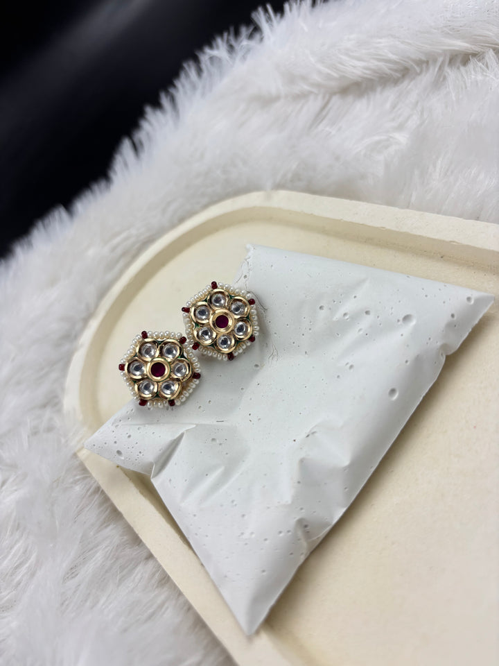 Beaded Kundan Flower-Shaped Tops