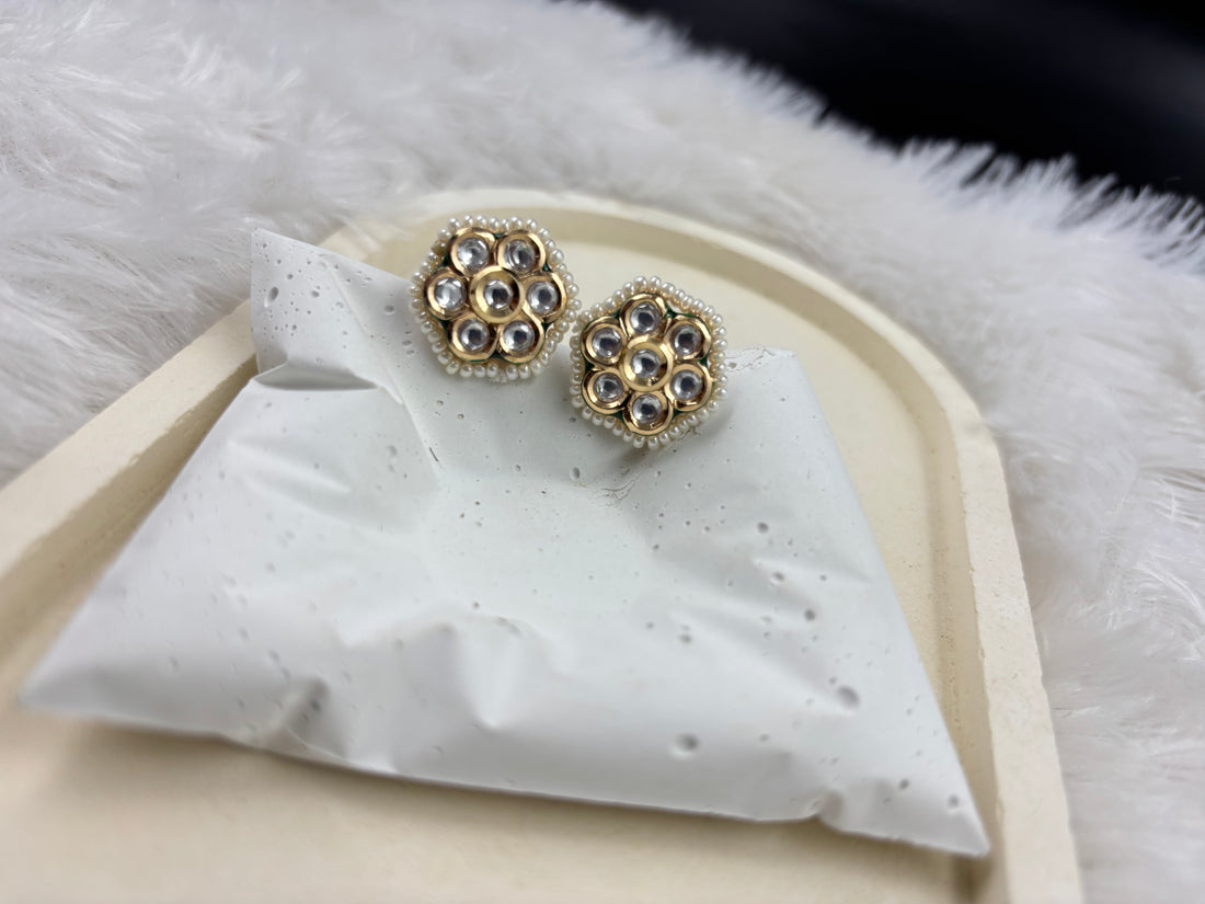 Beaded Kundan Flower-Shaped Tops