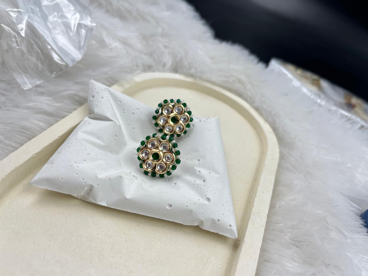 Beaded Kundan Flower Tops