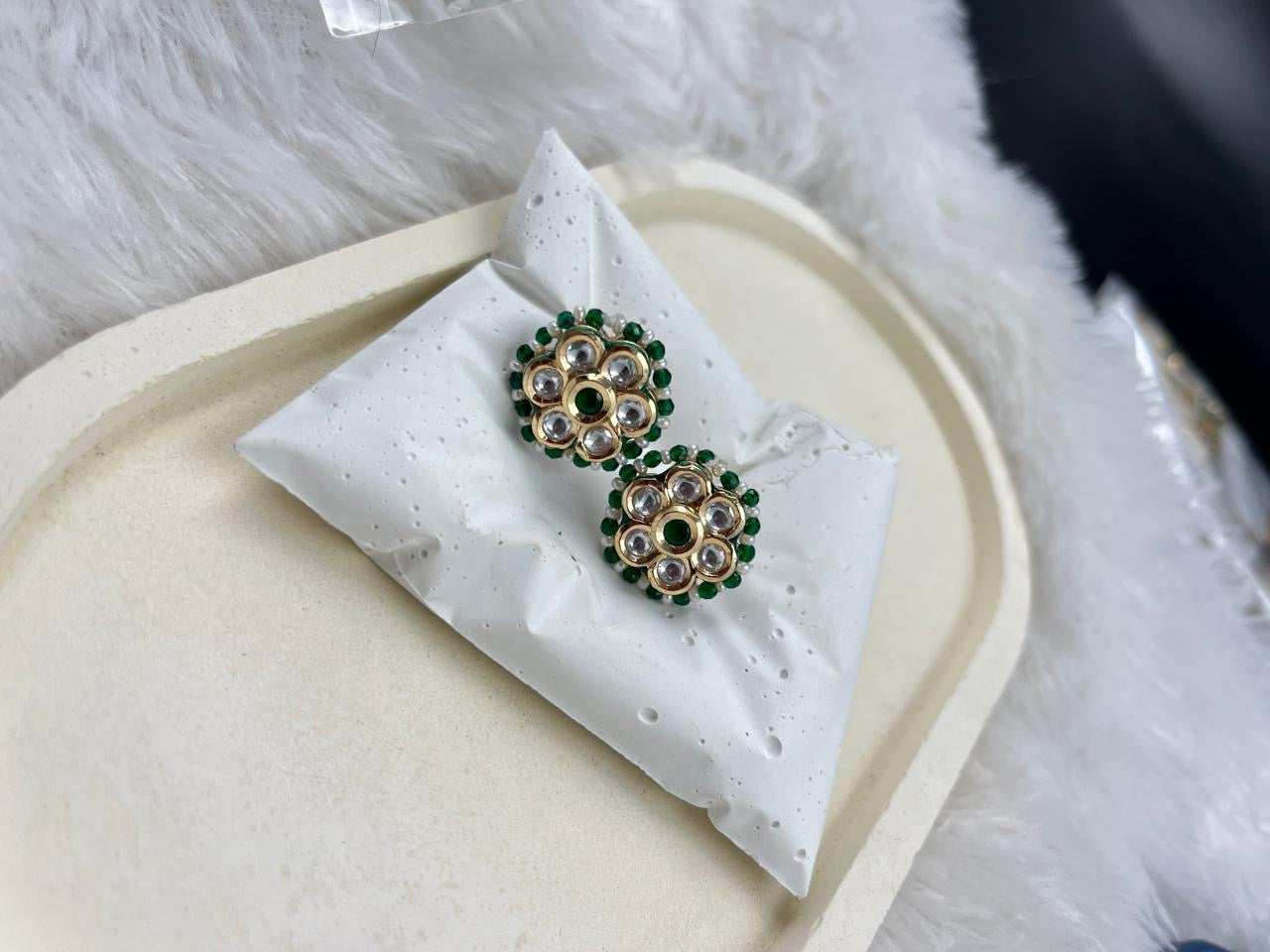 Beaded Kundan Flower Tops