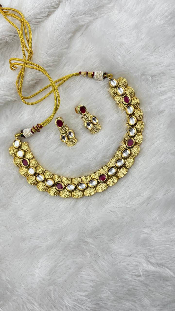 Kundan Antique Gold Plated Necklace